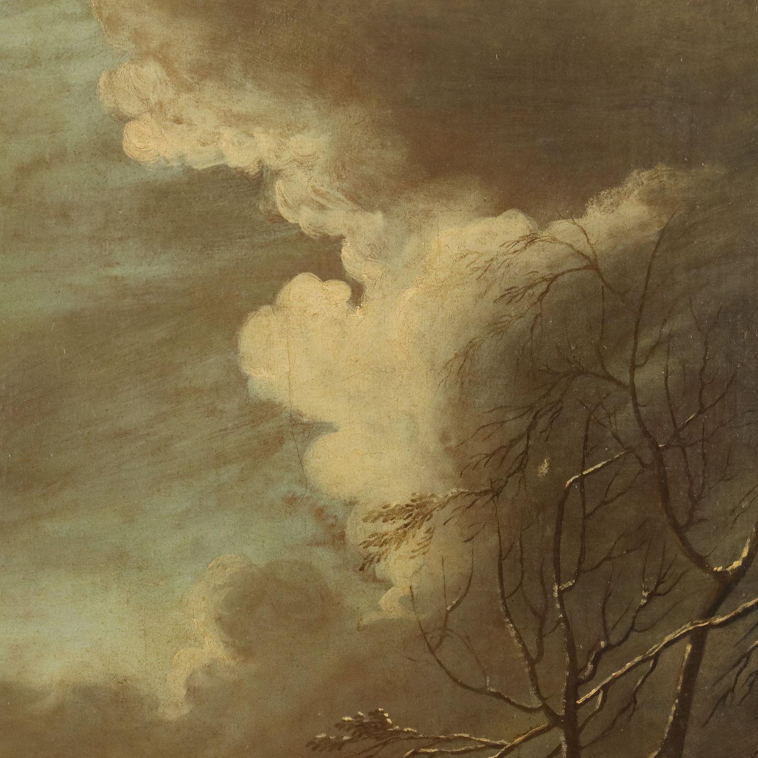 Winterlandschaft mit Figuren 18. Jahrhundert im Angebot 4