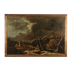 Winterlandschaft mit Figuren 18. Jahrhundert