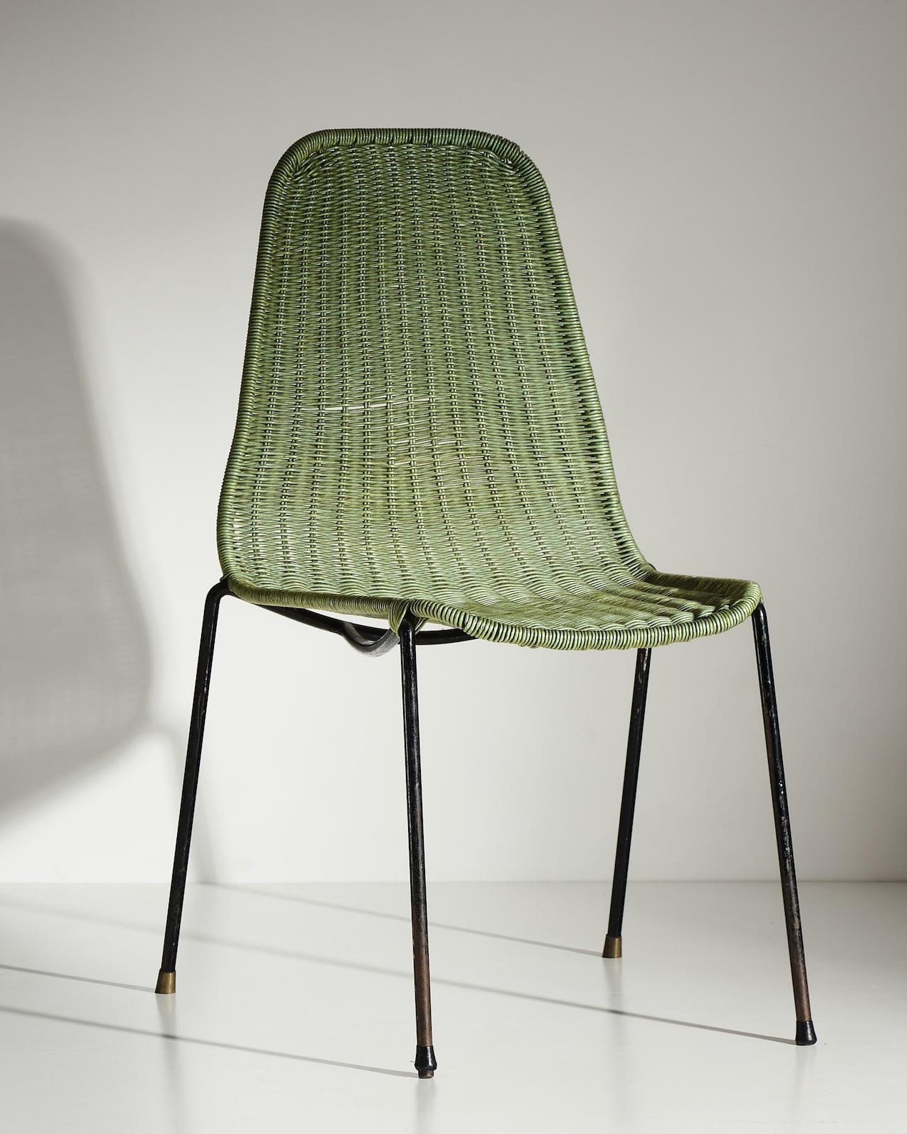 One green, one cream
Rattan over steel frame
W47 x H83 x D50 cm
Seat Height 42cm
