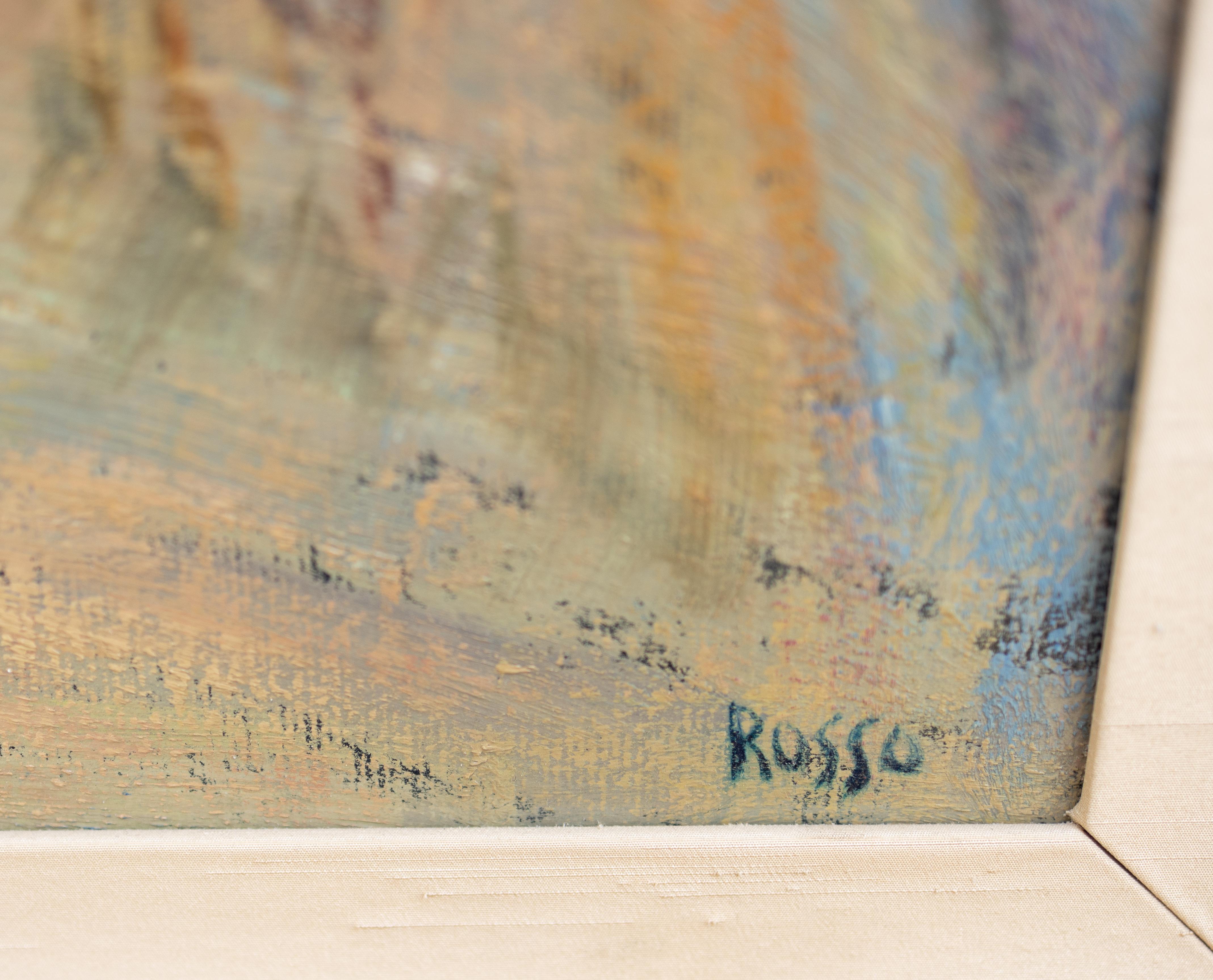 Paysage impressionniste - Scène de port - Impressionnisme Painting par Mario Russo
