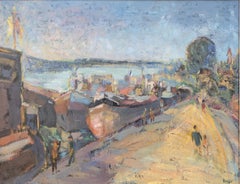 Harbor Scene Impressionist Landscape