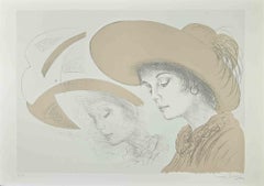 Women with Hats - Lithograph by Mario Russo - 1980s