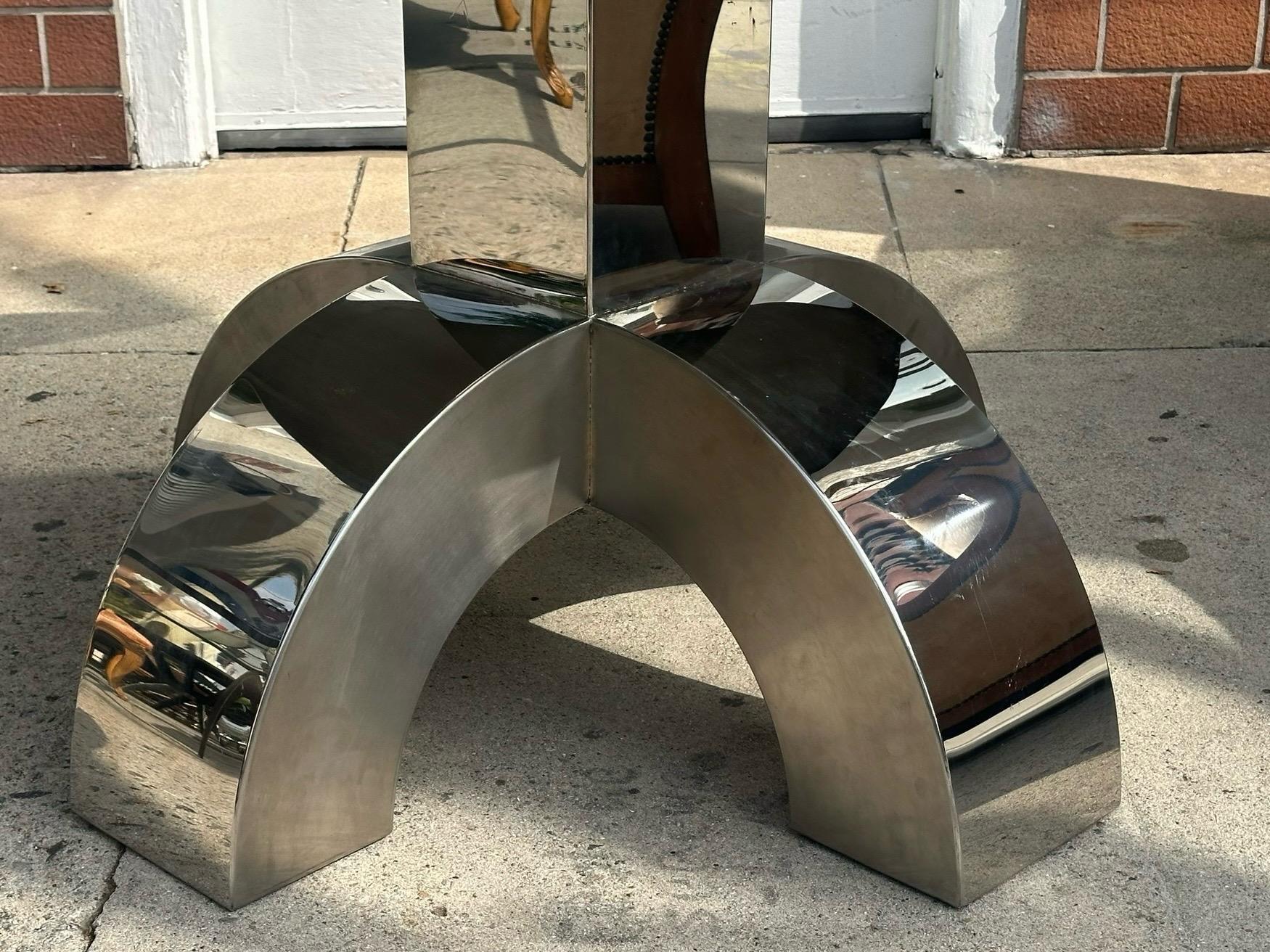 Mario Sabot Attr. Table de salle à manger design moderne en aluminium et granit Bon état - En vente à LOS ANGELES, CA