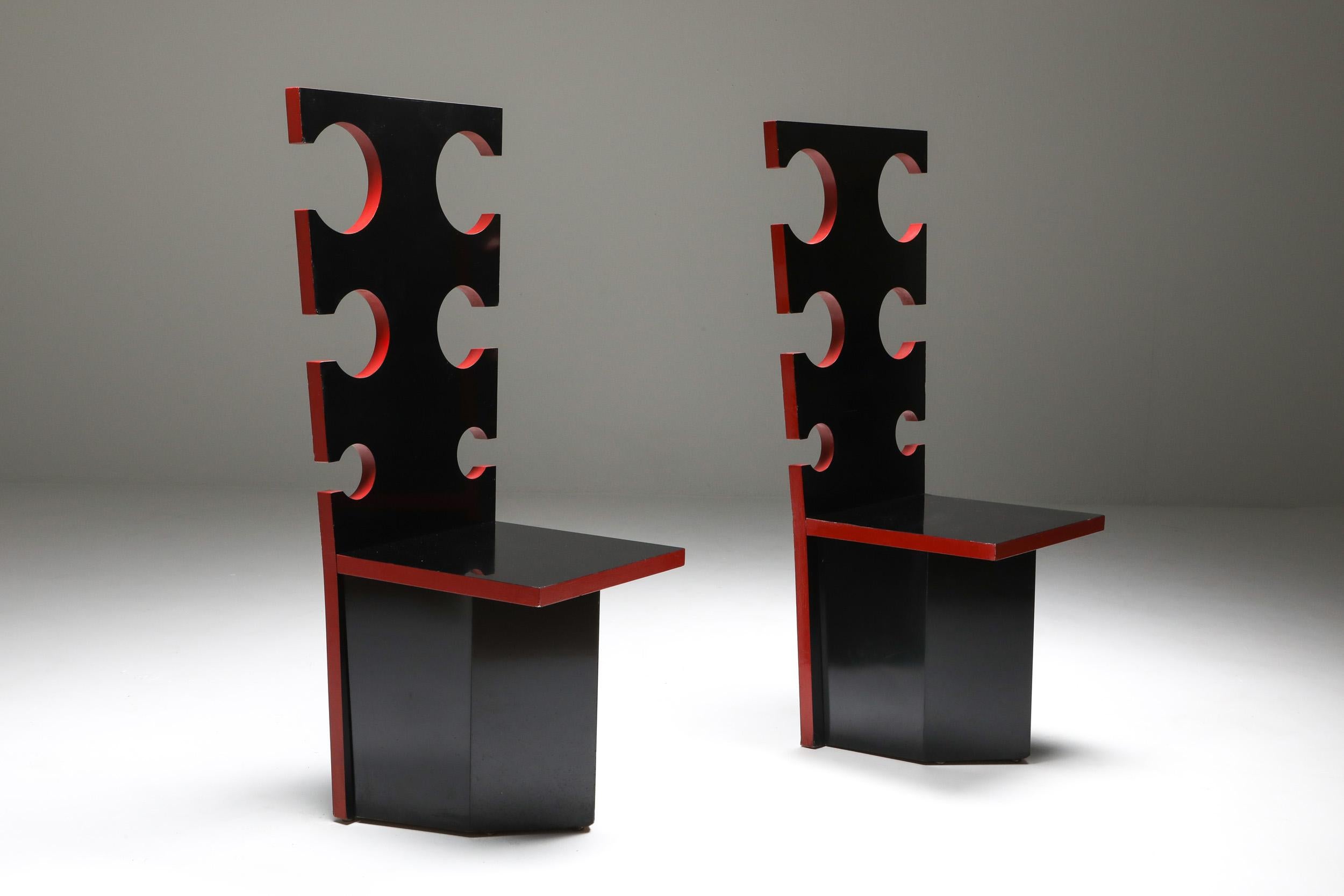 Post-Modern Mario Sabot Sculptural Chairs by Max Papiri