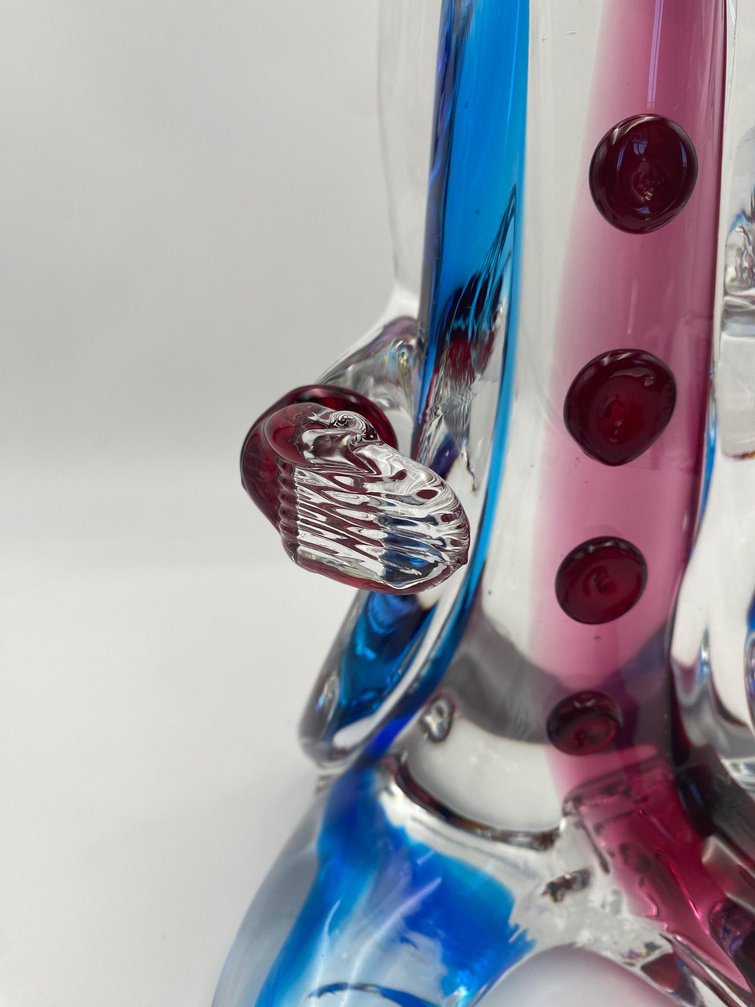 Mario Sandon ( Signed ) Tall Art Glass Circus Clown Sculpture, 20th Century 8