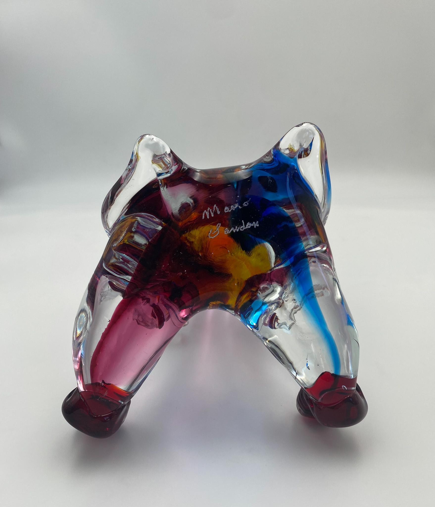 Mario Sandon ( Signed ) Tall Art Glass Circus Clown Sculpture, 20th Century 15
