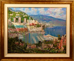 Vintage "Monte Carlo" Large oil on canvas