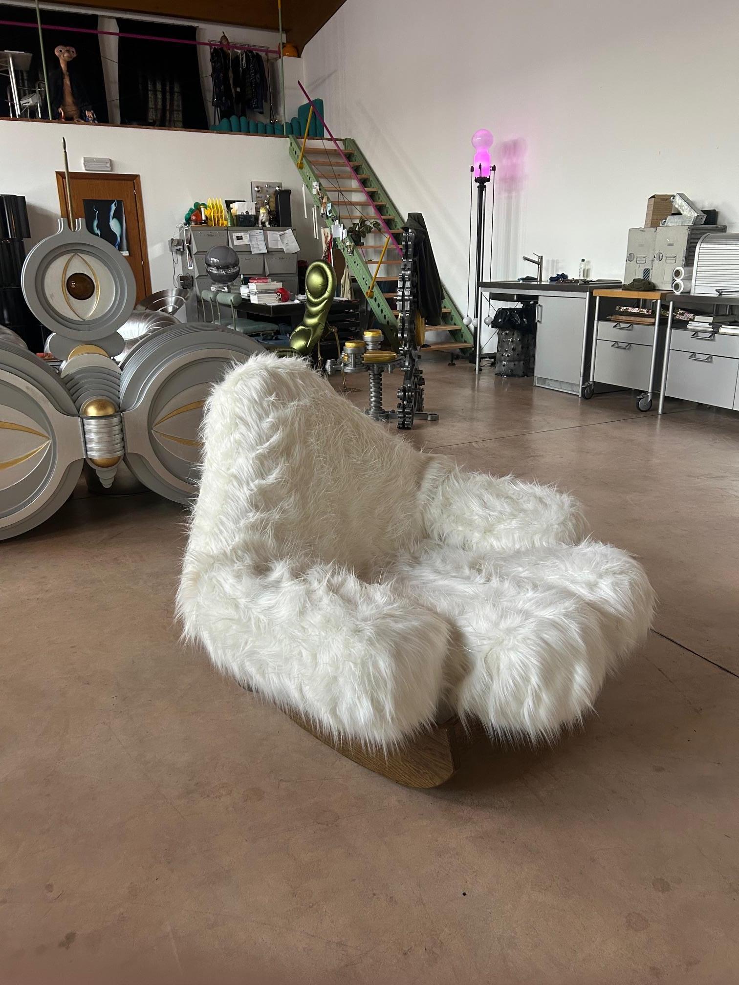 Mid-Century Modern Mario Scheichenbauer “Yeti” Rocking Chair for Elam, Italy, 1970 For Sale