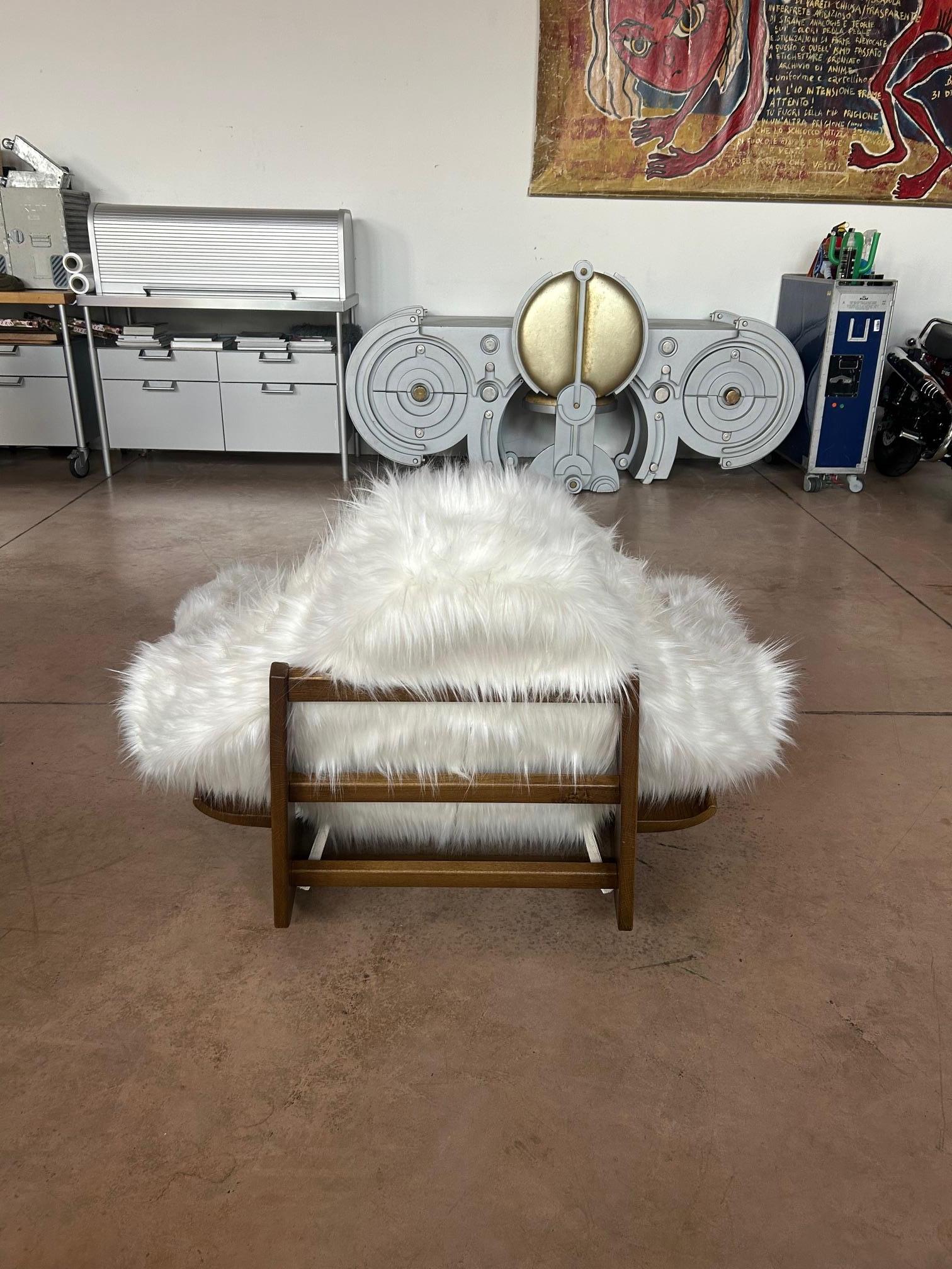 Italian Mario Scheichenbauer “Yeti” Rocking Chair for Elam, Italy, 1970 For Sale