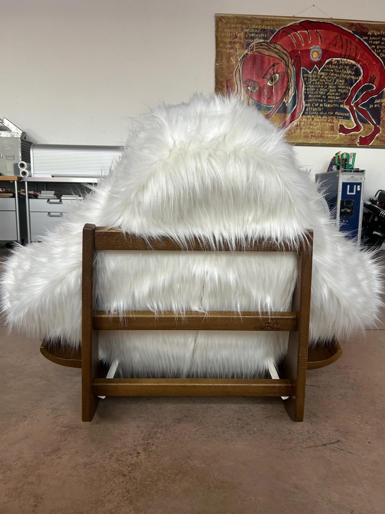 Mario Scheichenbauer “Yeti” Rocking Chair for Elam, Italy, 1970 In Good Condition For Sale In Padova, IT