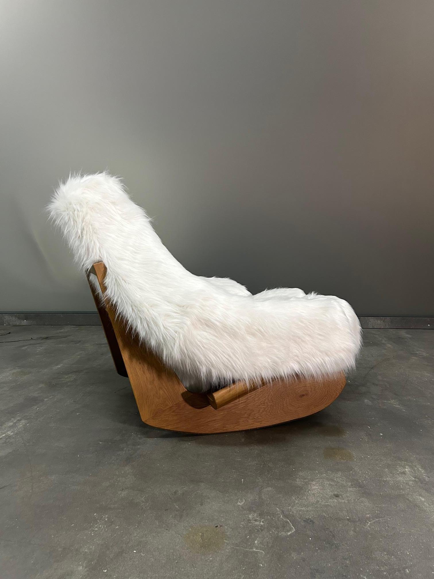 Mario Scheichenbauer “Yeti” Rocking Chair for Elam, Italy, 1970 In Good Condition For Sale In Padova, IT
