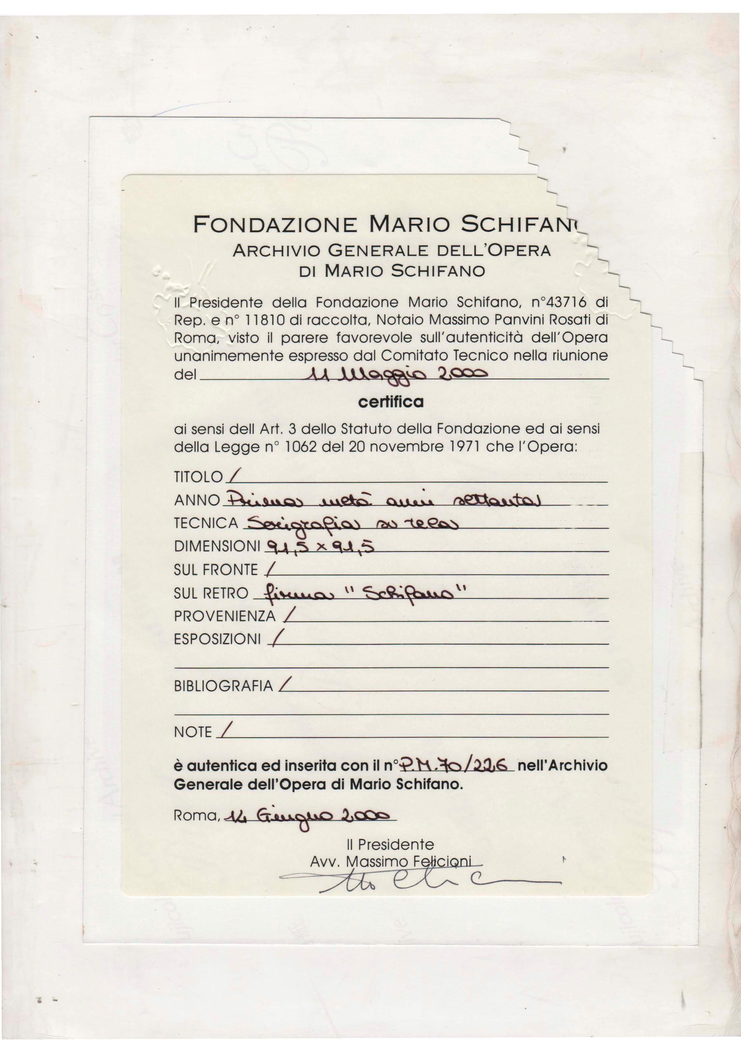 Siglo XX por Mario Schifano Sin título Serigrafía sobre lienzo en venta 6