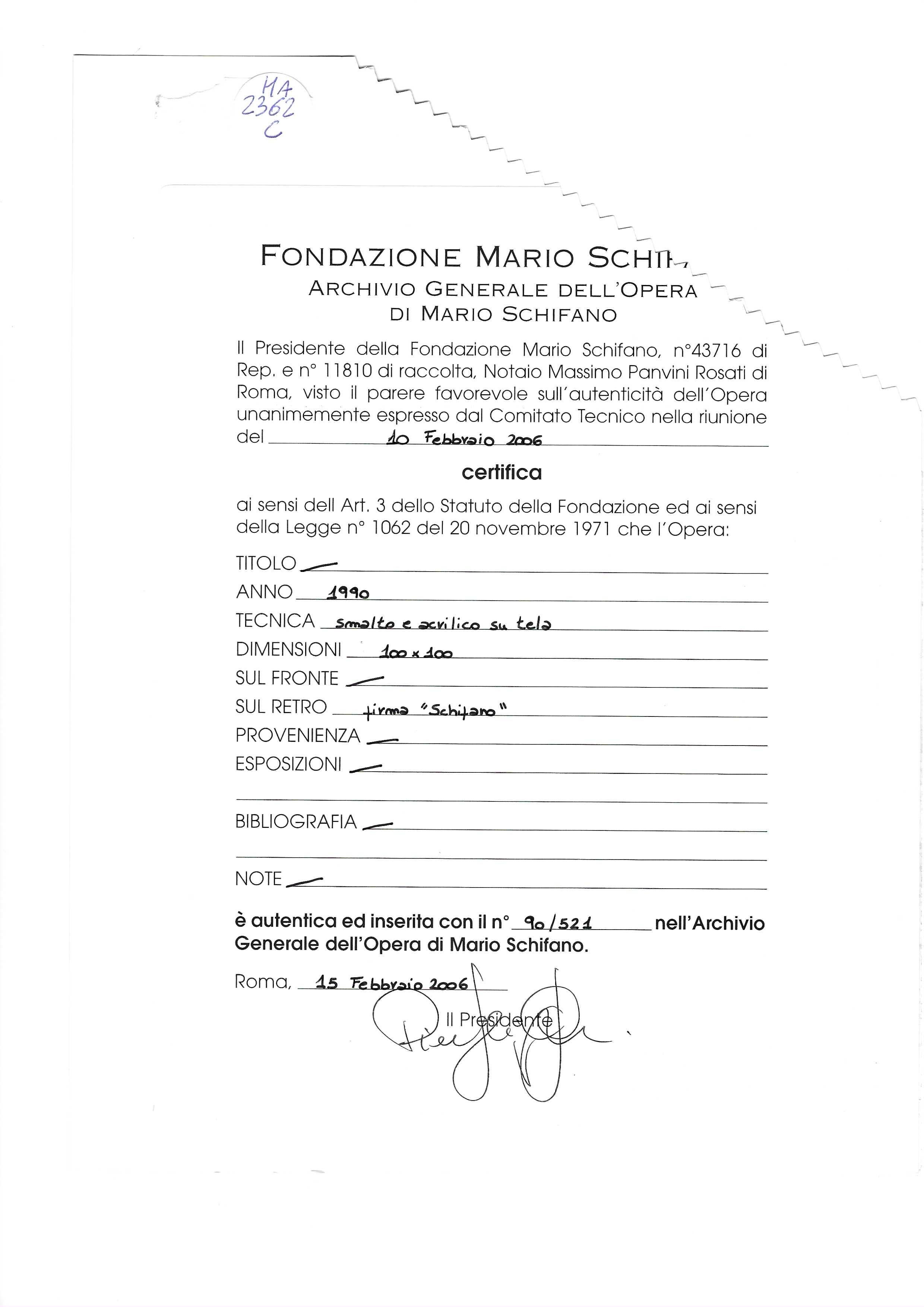Siglo XX de Mario Schifano Sin título Esmalte y acrílico sobre lienzo en venta 12