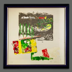 Obra de arte sobre papel de los años 80 firmada por Mario Schifano