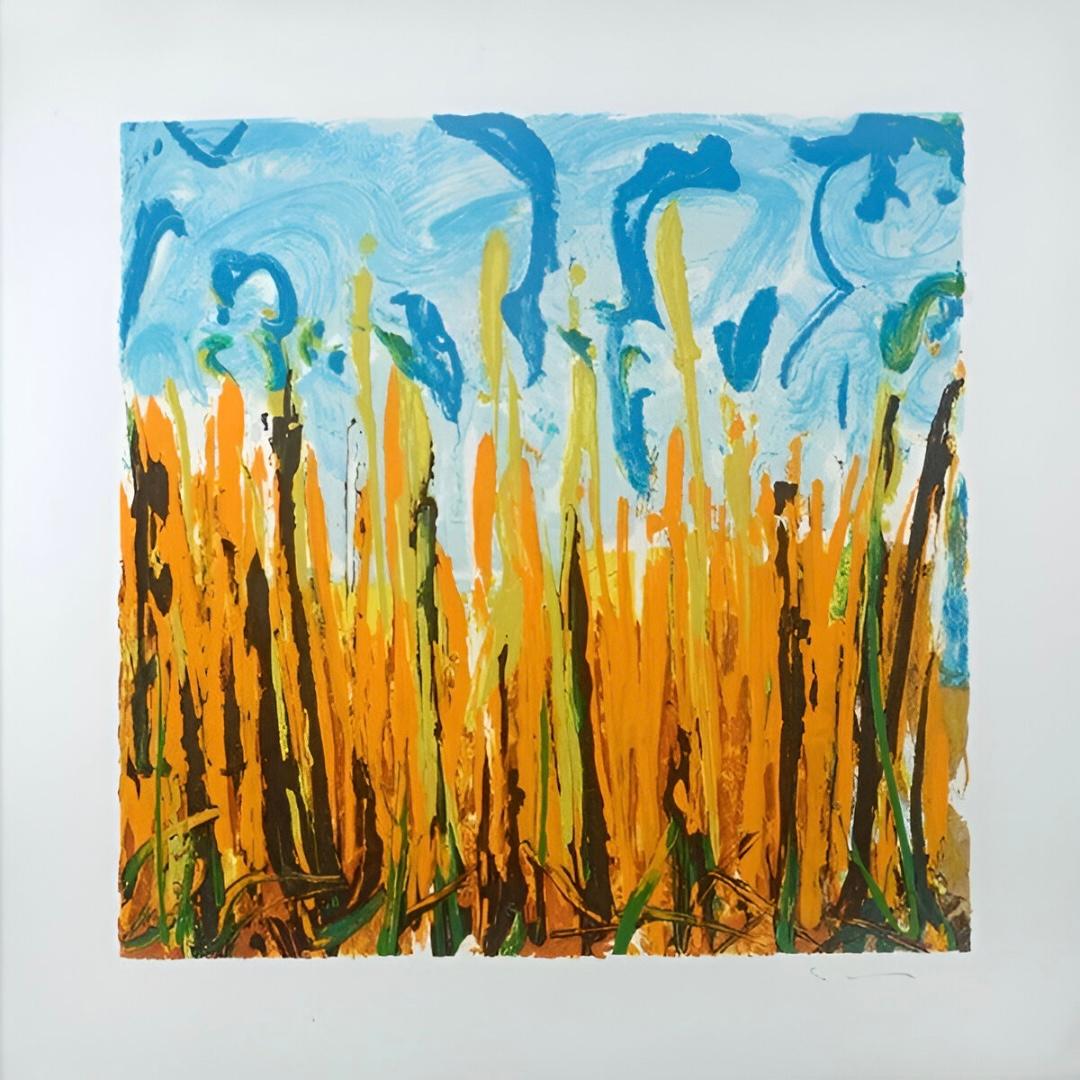 Mario Schifano (1934–1998) -  Campo Basso - Enamel screen printing - 1988 For Sale 1