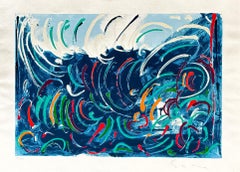 Mario Schifano (1934-1998) - Onde - Serigrafia materica su carta - 1995