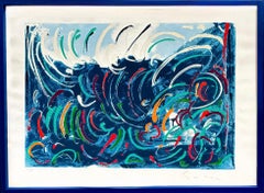Mario Schifano (1934-1998) - Onde - Serigrafia materica su carta - 1995