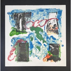 Mario Schifano - Centrale - Handsignierte Lithographie mit Seidenschirm, 1988