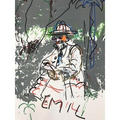 Mario Schifano - Emil - Litografia firmata a mano con serigrafia, 1988