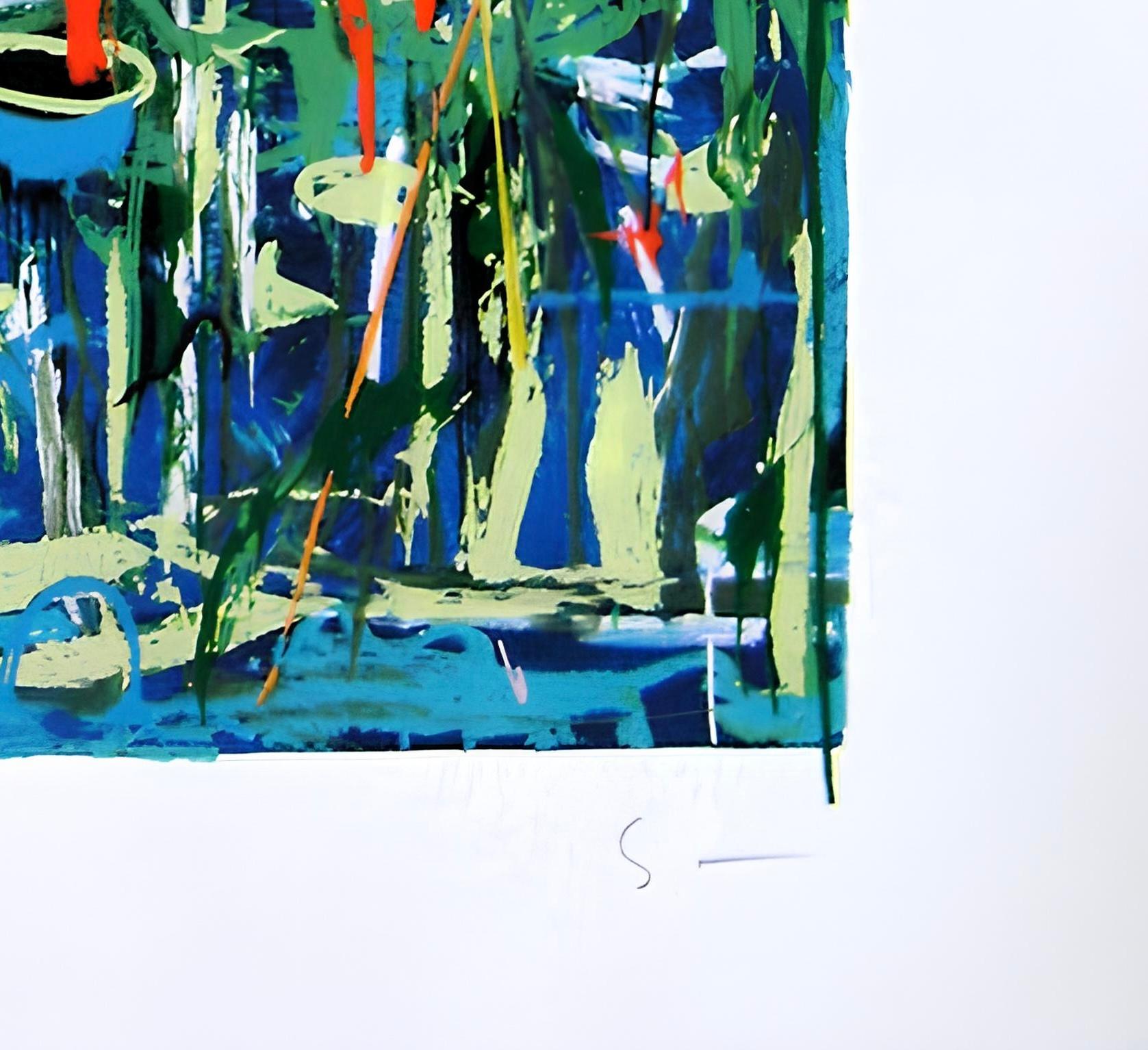 Mario Schifano(1934–1998)- Acquatico IV - Screen print in 35 colors paper - 1993 For Sale 2