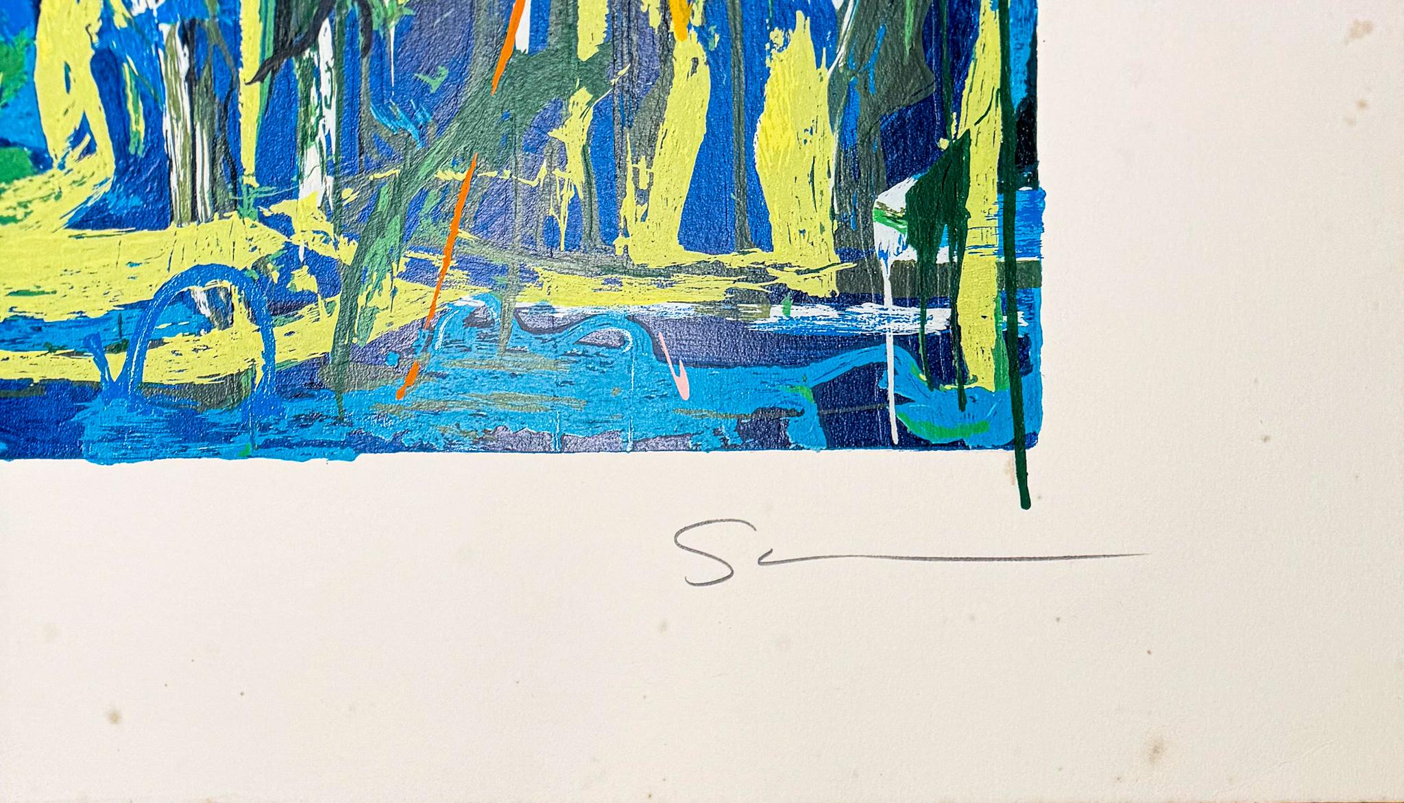 Mario Schifano(1934–1998)- Acquatico IV - Screen print in 35 colors paper - 1993 en vente 2