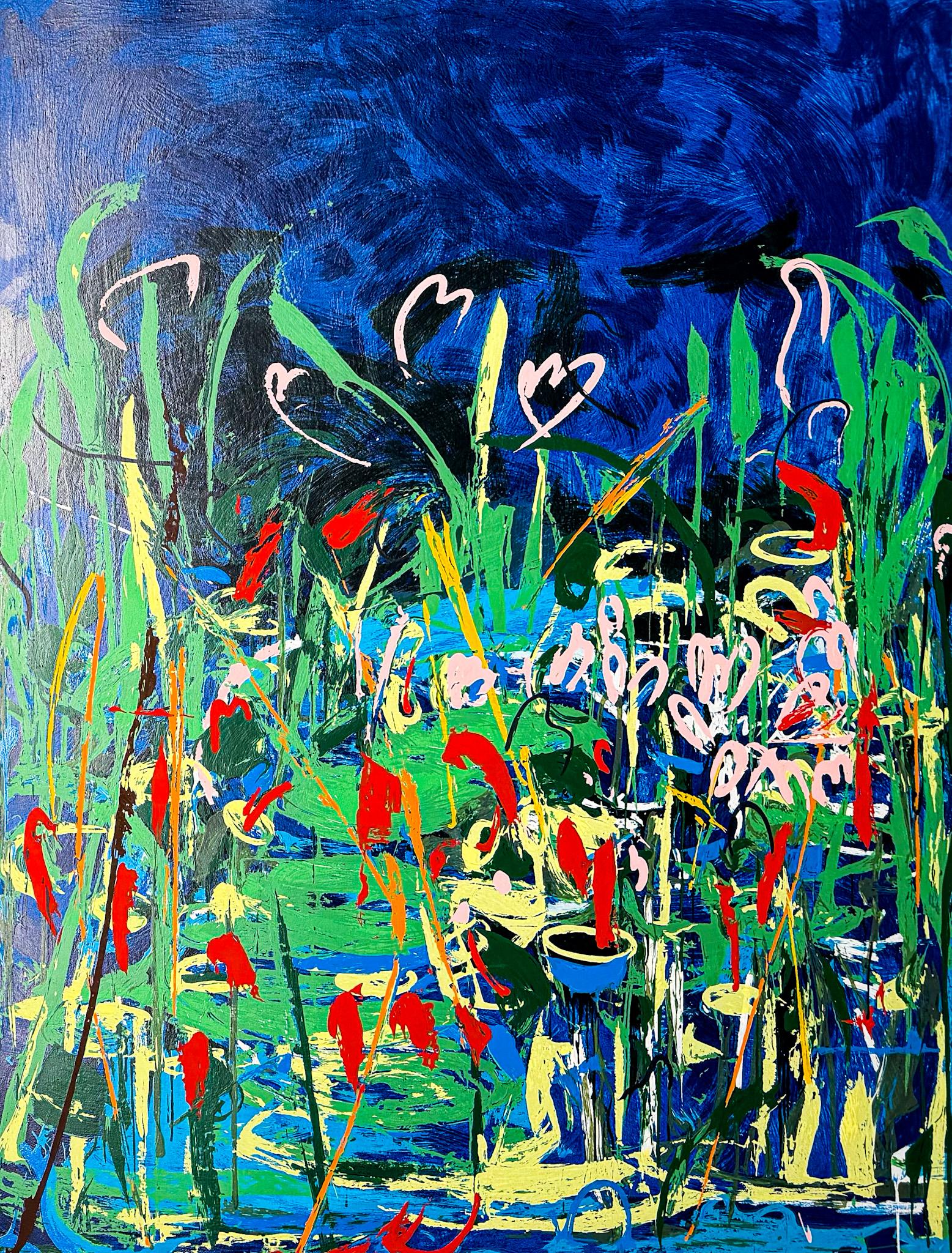 Mario Schifano(1934–1998)- Acquatico IV - Screen print in 35 colors paper - 1993