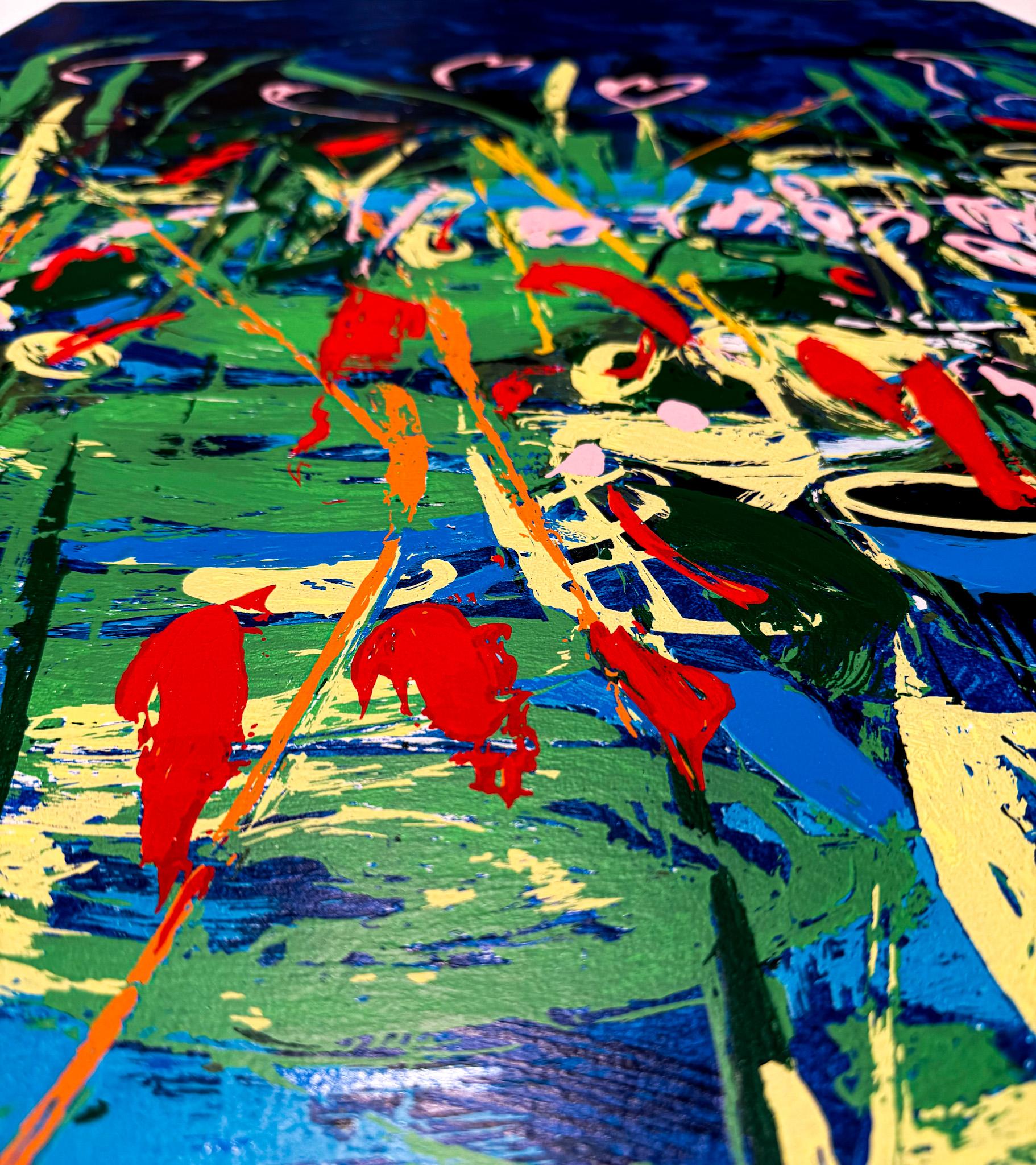 Mario Schifano(1934–1998)- Acquatico IV - Screen print in 35 colors paper - 1993 en vente 5