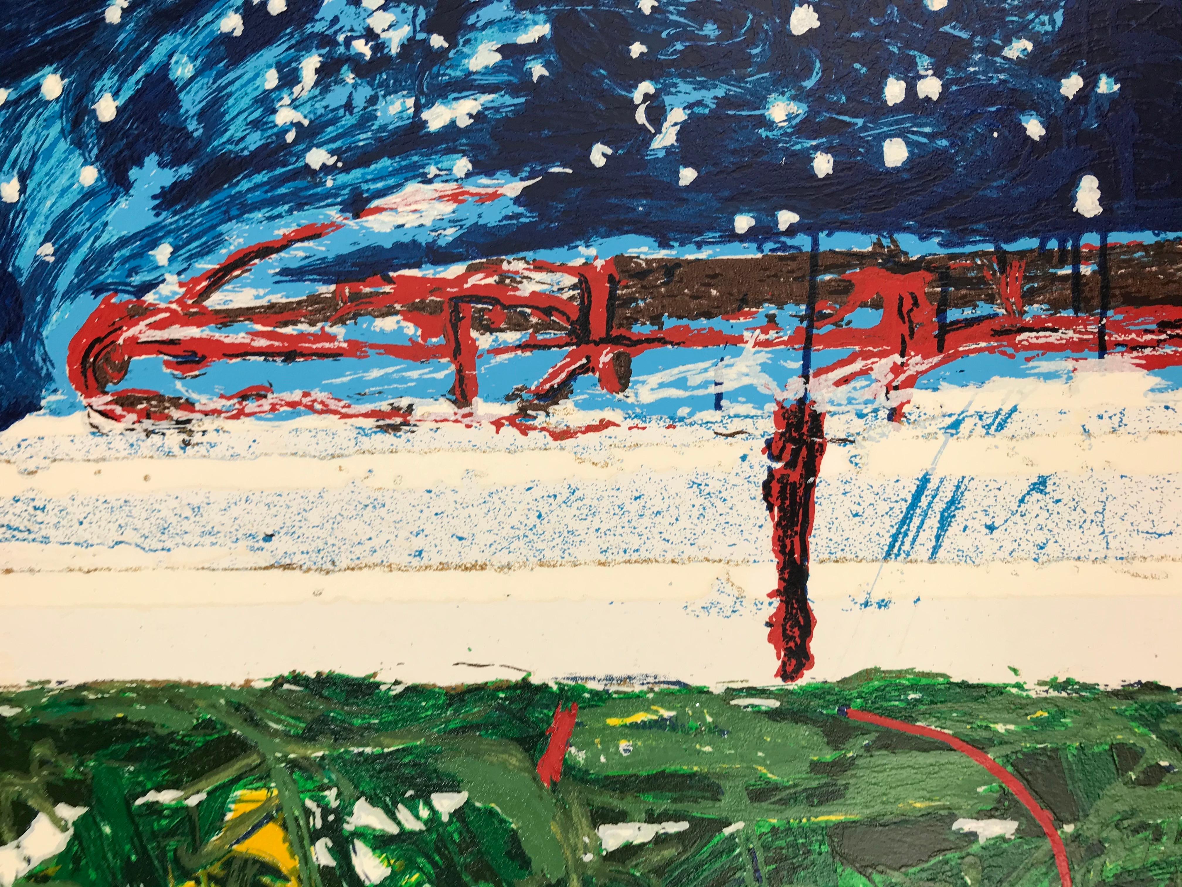 Mario Schifano(1934–1998)- TRENO GIAPPONESE- Screen print in 48 colors paper For Sale 3