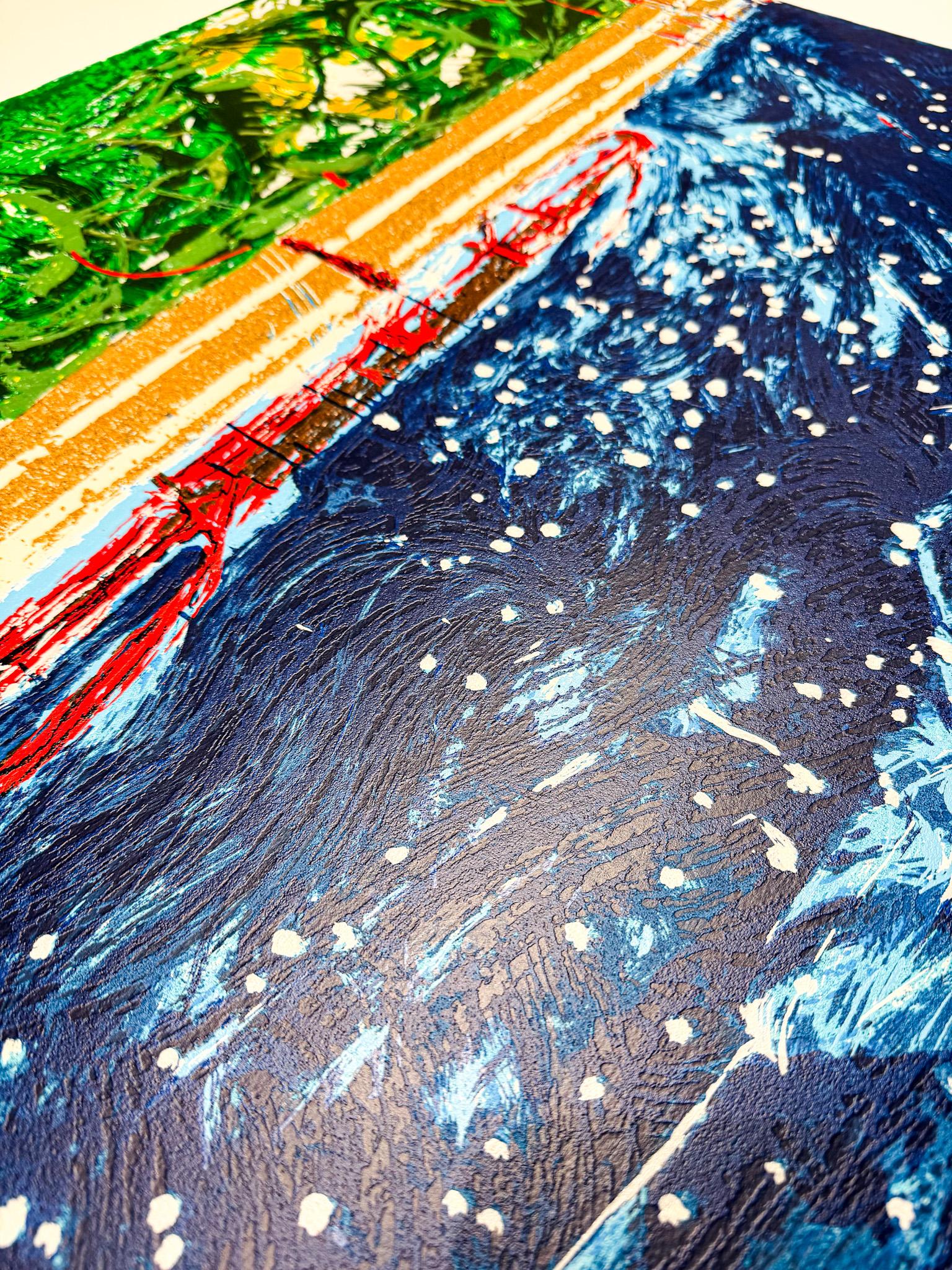 Mario Schifano(1934–1998)- TRENO GIAPPONESE- Screen print in 48 colors paper en vente 4