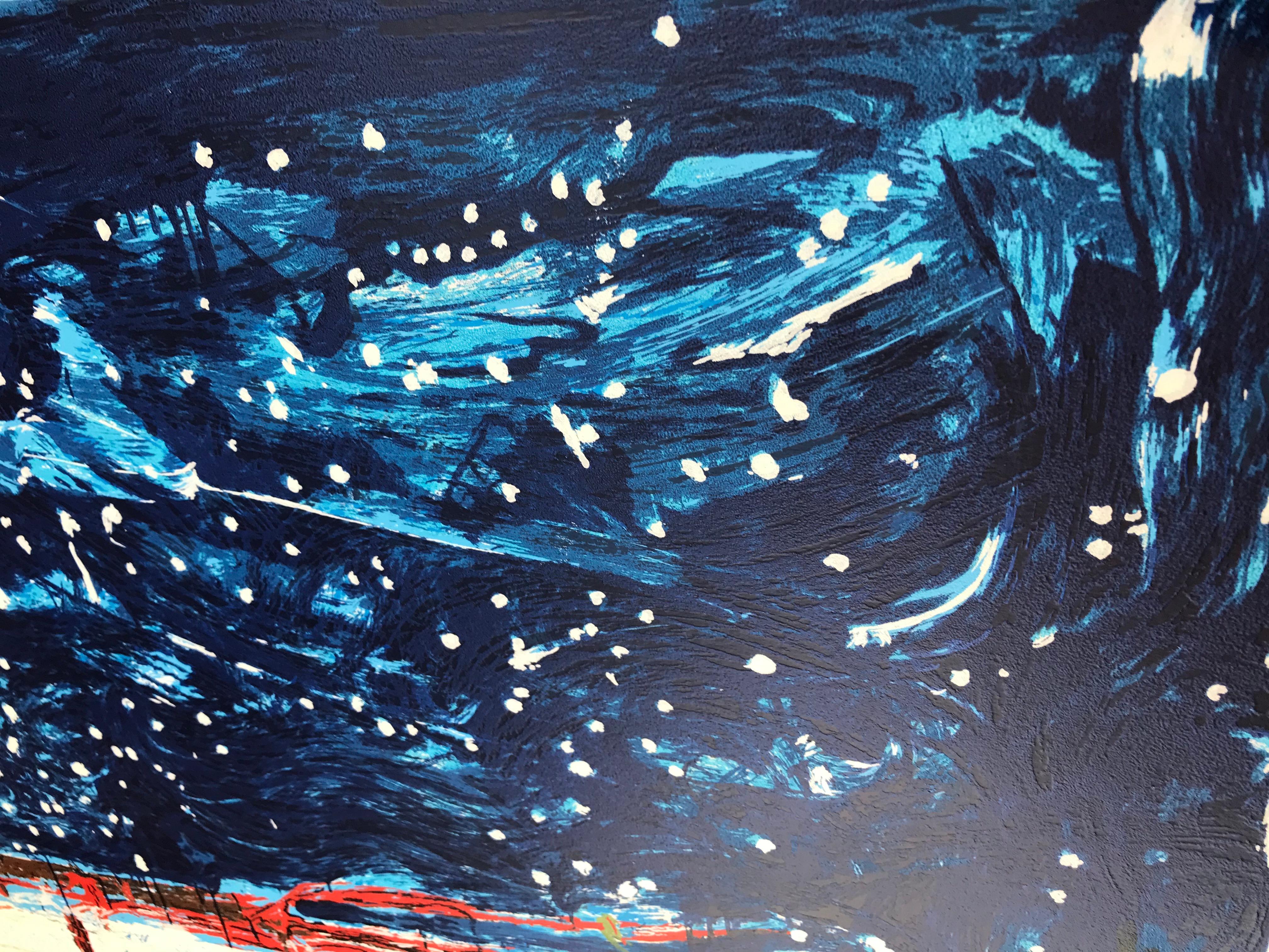 Mario Schifano(1934–1998)- TRENO GIAPPONESE- Screen print in 48 colors paper For Sale 7