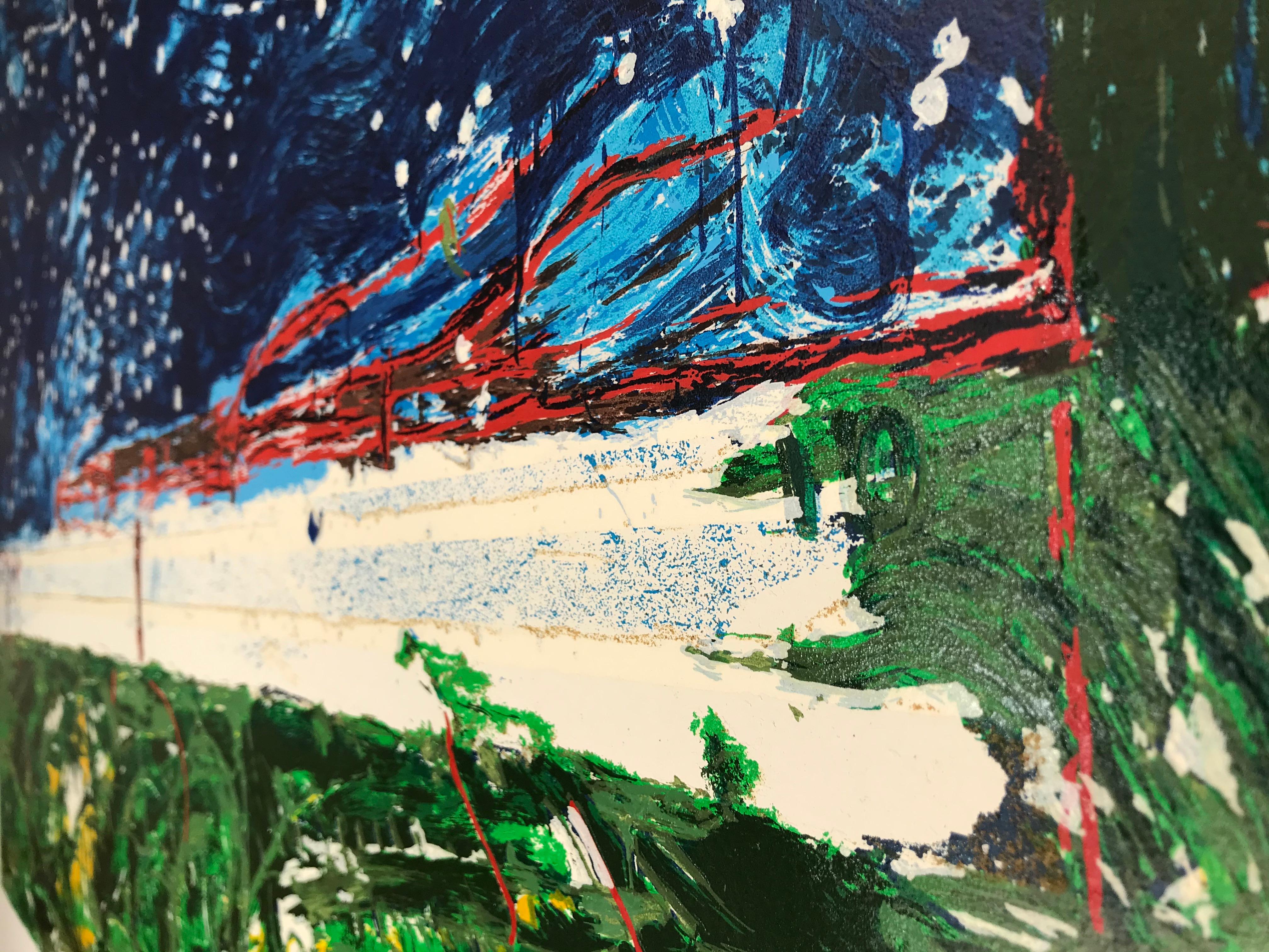 Mario Schifano(1934–1998)- TRENO GIAPPONESE- Screen print in 48 colors paper For Sale 8