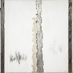 Abstrakte Komposition - Gemischte Medien auf Leinwand von Mario Sinisca - 1990er Jahre