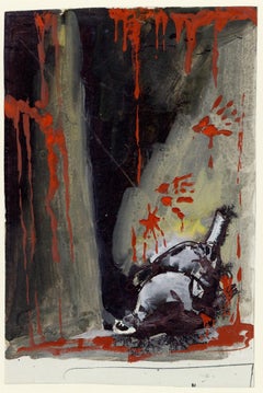 Composition with Blood - Tempera and Ink on Paper 1940 ca.