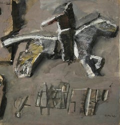 Composition with Horse and Knight - Tempera and Ink on Paper