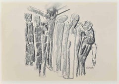 Crucifixion – Mixed Media nach Mario Sironi – Mitte des 20. Jahrhunderts
