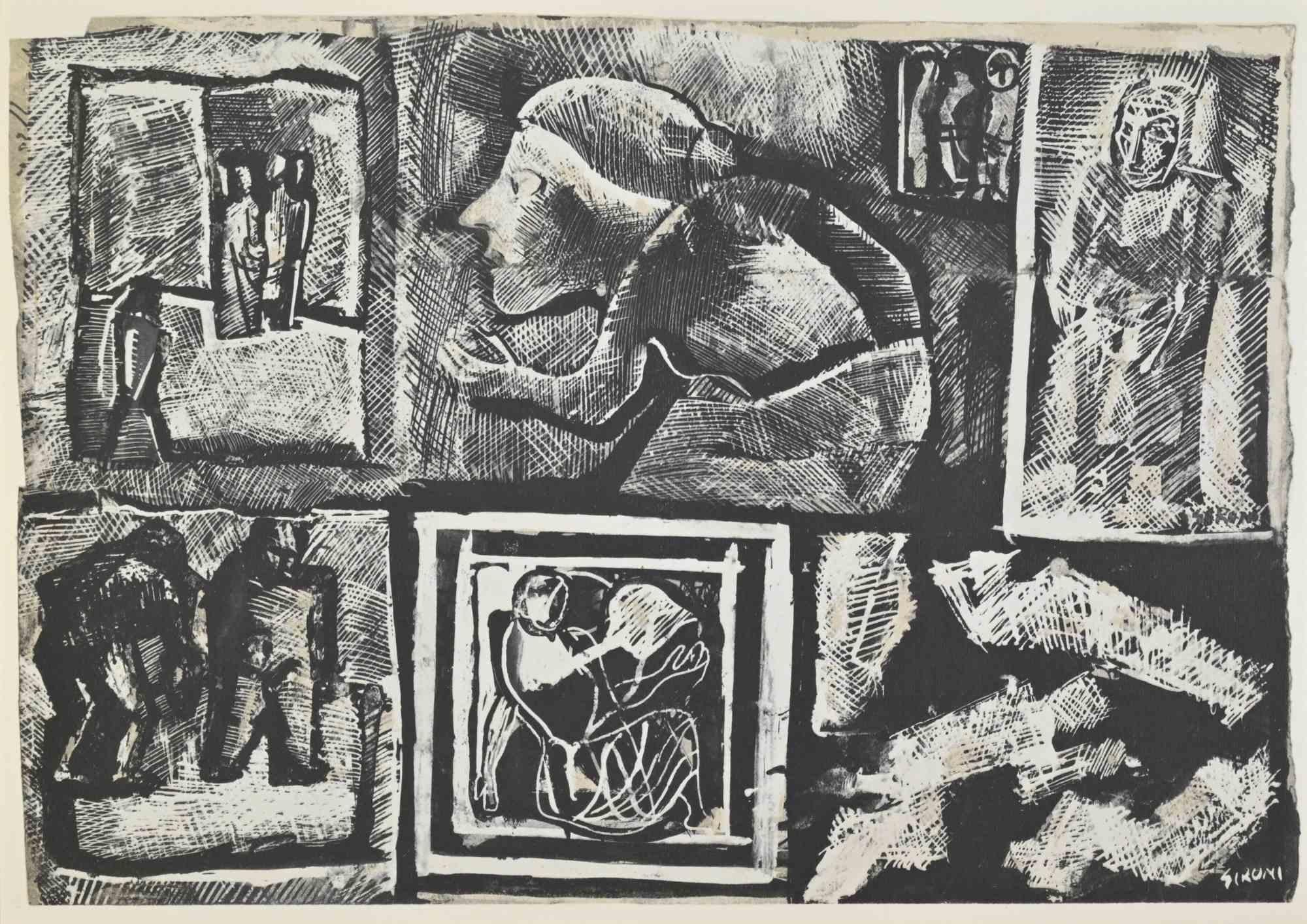 Idea para una pared es una obra de arte sobre cartón blanco realizada por el artista italiano Mario Sironi (1885-1961) en 1934.

Impresión fotográfica.

Firmado en la esquina inferior.

Buenas condiciones. 

Impreso en el reverso "12. Idea per una