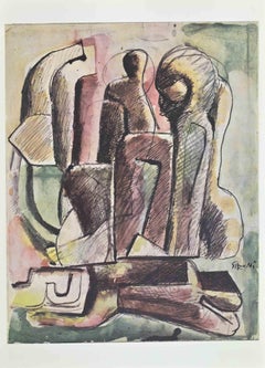 Metaphysical Composition - Mixed Media after Mario Sironi - Mid-20th Century