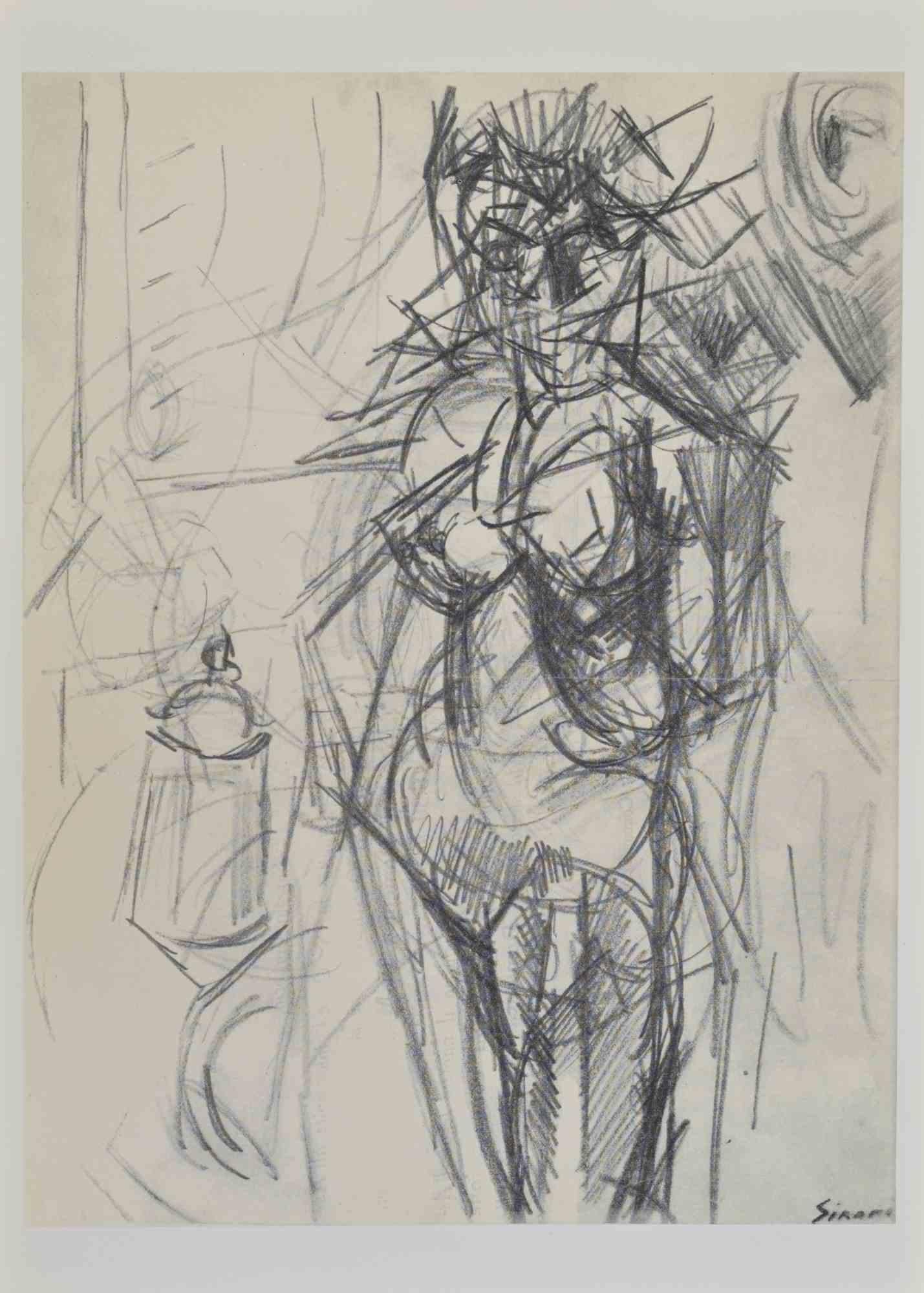 Nude est une œuvre d'art sur carton blanc réalisée d'après l'Artistics italien Mario Sironi (1885-1961) en 1913.

Épreuve photographique.

Signé dans le coin inférieur.

Bonnes conditions. 

Imprimé au dos "2.Nudo e ambiente - 1913".

Mario Sironi