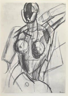 Nude - Mixed Media after Mario Sironi - Mid-20th Century