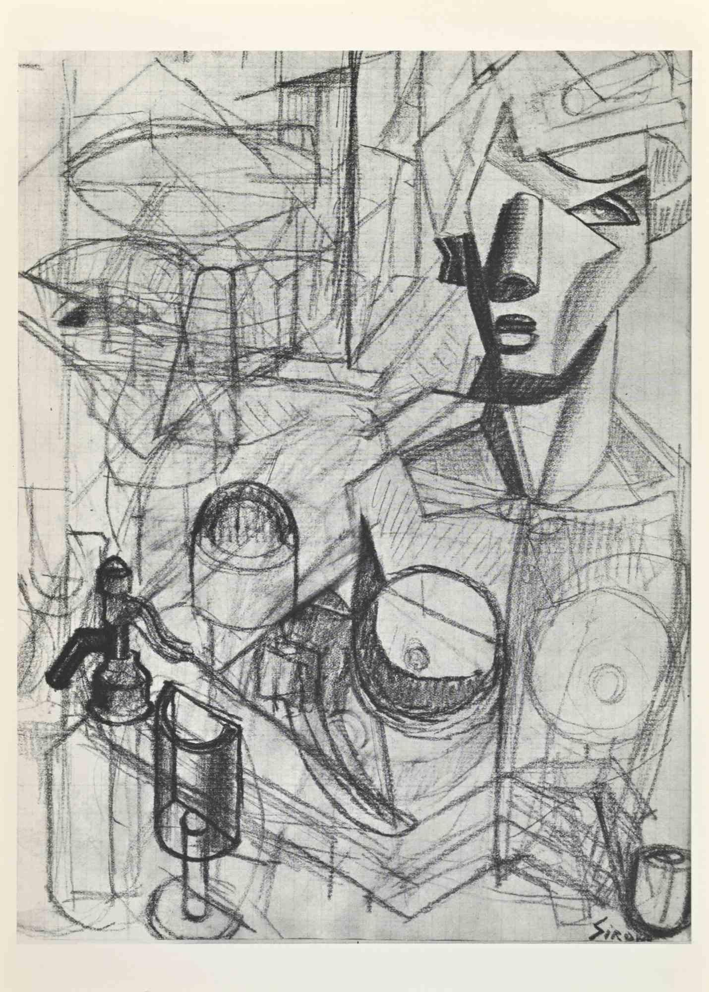 Donna al bar è un'opera d'arte su cartone bianco realizzata dall'artista italiano Mario Sironi (1885-1961) nel 1913.

Stampa fototipica.

Firmato nell'angolo basso.

Buone condizioni. 

Stampato sul retro "3. Donna al bar - 1913".

Mario Sironi (12