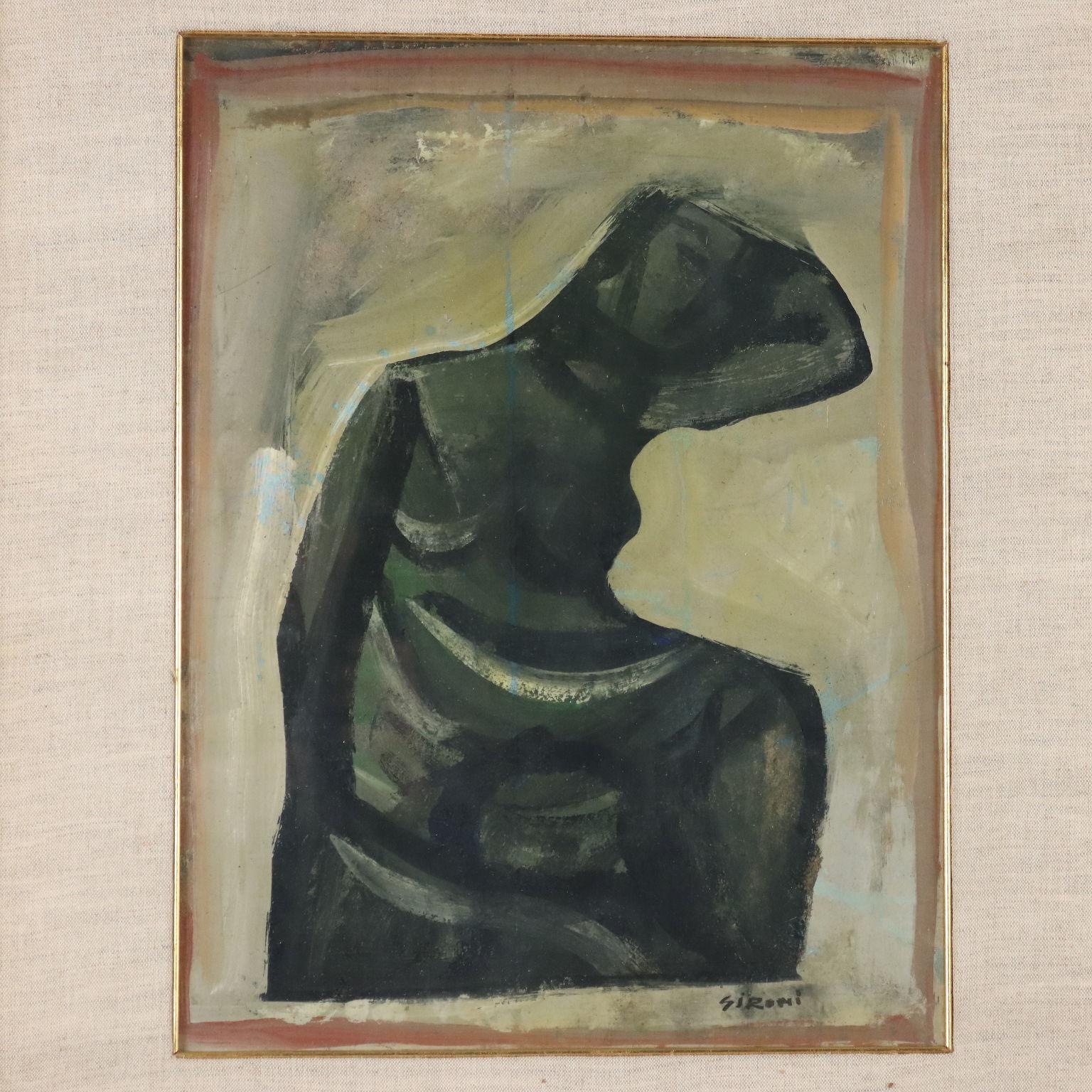 Figura femminile 1950 ca. - Painting Contemporaneo di Mario Sironi