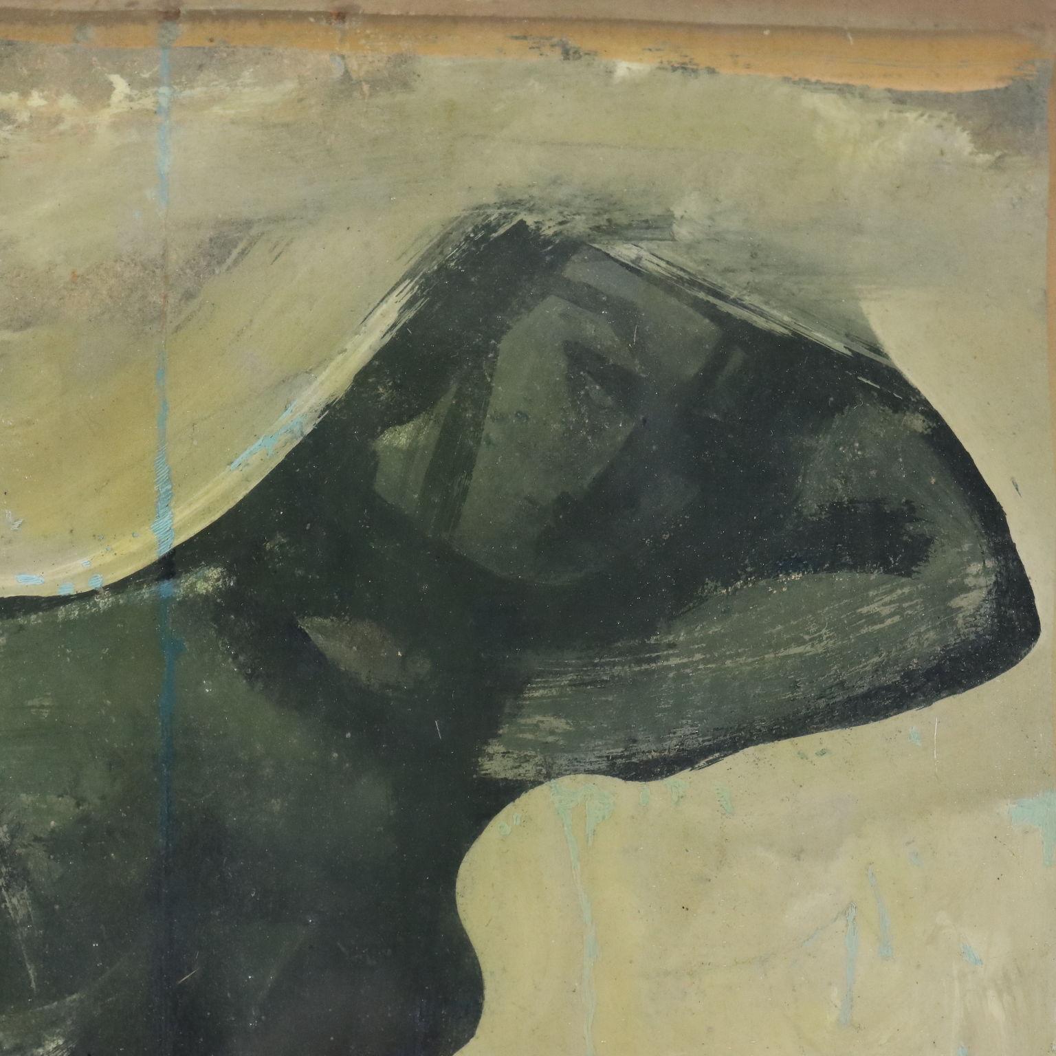 Figura femminile 1950 ca. - Abstract Painting Marrone di Mario Sironi