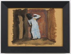 Figura, Mario Sironi (Figurative Modernist Painting Gouache and Ink Woman)