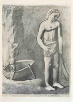 Fisherman - Mixed Media after Mario Sironi - Mid-20th Century