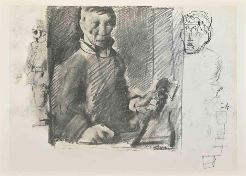 Man with a Hatchet - Mixed Media by Mario Sironi - Mid-20th Century