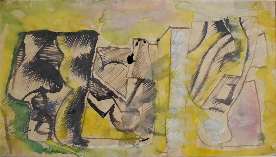 Studies for Three Figures - Italian art, Composition, Futurism, Watercolour