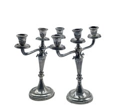 Mario Sorelli Paar Silberkandelaber, Italien 1950er Jahre