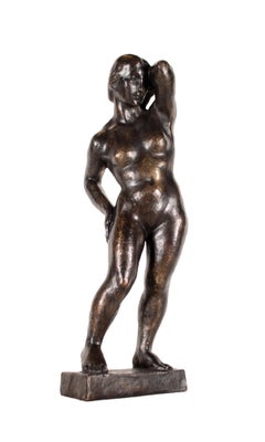 Italian Bronze Sculpture of Nude Woman, Mid 20th Century