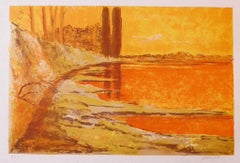 Landscape - Original Lithograph by Mario Sportelli - 1970s