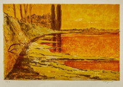 Landscape - Original Lithograph by Mario Sportelli - 1980s
